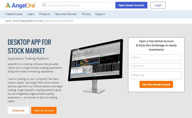 Angel Broking Speed Pro home page